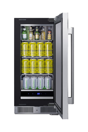 Summit Appliance 1.72-cu ft Built-In Mini Fridge ( Stainless steel door and black cabinet )