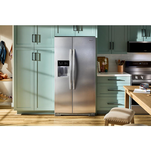 Whirlpool 20.85-cu ft Side-by-Side Refrigerator with Ice Maker ,Water and Ice Dispenser ( Fingerprint Resistant Stainless Finish )