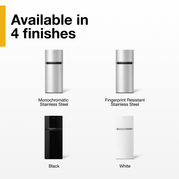 Whirlpool Flexible Storage Bin 17.6-cu ft Top-Freezer Refrigerator ( Monochromatic Stainless Steel )