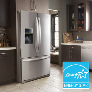 Whirlpool Standard-Depth 26.8-cu ft 3 -Door French Door Refrigerator with Dual Ice Maker with Water and Ice Dispenser ( Fingerprint Resistant Black Stainless ) ENERGY STAR Certified