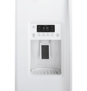 GE 21.9-cu ft Counter-Depth Side-by-Side Refrigerator with Ice Maker ,Water and Ice Dispenser ( White )