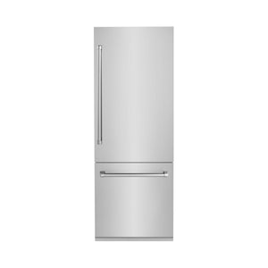 ZLINE KITCHEN & BATH Built-In 16.1-cu ft Counter-Depth Built-In Bottom-Freezer Refrigerator with Ice Maker ( Stainless Steel ) ENERGY STAR Certified