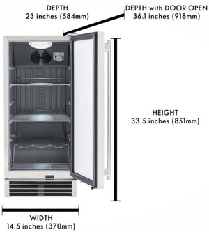 Maxx Ice 3-cu ft Built-In Mini Fridge ( Stainless Steel ) Garage Ready