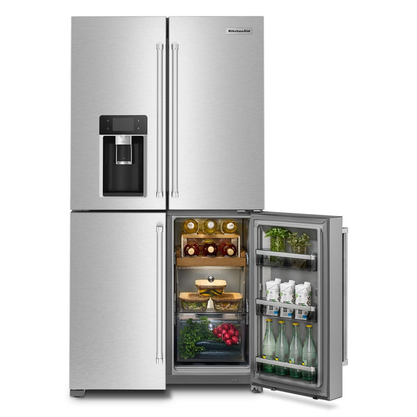 KitchenAid Counter-Depth 19.4-cu ft 4 -Door French Door Refrigerator with Ice Maker with Water and Ice Dispenser ( Fingerprint Resistant Stainless Steel ) ENERGY STAR Certified