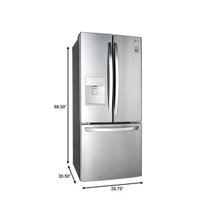 LG Standard-Depth 21.8-cu ft 3 -Door French Door Refrigerator with Ice Maker with Water and Ice Dispenser ( Stainless Steel ) ENERGY STAR Certified