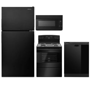 Amana 18.2-cu ft Top-Freezer Refrigerator & Electric Range Suit in Black