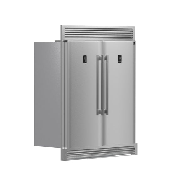 FORNO Rizzuto 27.6-cu ft Counter-Depth Side-by-Side Refrigerator ( Stainless steel ) ENERGY STAR Certified