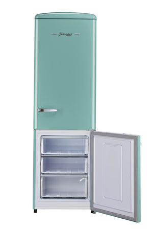 UNIQUE Classic Retro 11.7-cu ft Counter-Depth Bottom-Freezer Refrigerator Ocean Mist Turquoise ) ENERGY STAR Certified