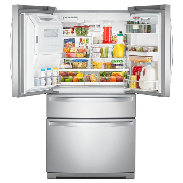 Whirlpool Standard-Depth 26-cu ft 4 -Door French Door Refrigerator with Ice Maker with Water and Ice Dispenser ( Fingerprint Resistant Stainless Steel )