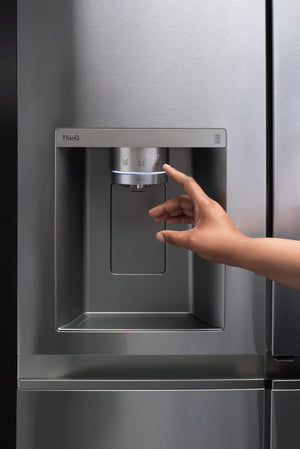 LG InstaView Craft Ice 27.1-cu ft Side-by-Side Refrigerator Smart Compatible with Dual Ice Maker ,Water and Ice Dispenser ( PrintProof Stainless Steel ) ENERGY STAR Certified