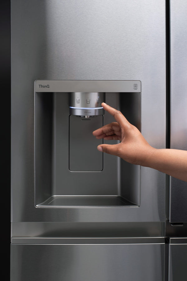 LG InstaView Craft Ice 27.1-cu ft Side-by-Side Refrigerator Smart Compatible with Dual Ice Maker ,Water and Ice Dispenser ( PrintProof Stainless Steel ) ENERGY STAR Certified