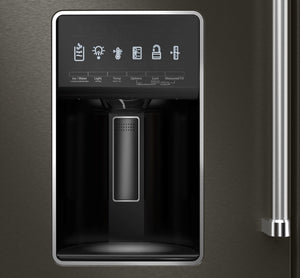 KitchenAid Standard-Depth 26.2-cu ft 4 -Door French Door Refrigerator with Water and Ice Dispenser ( Black Stainless )