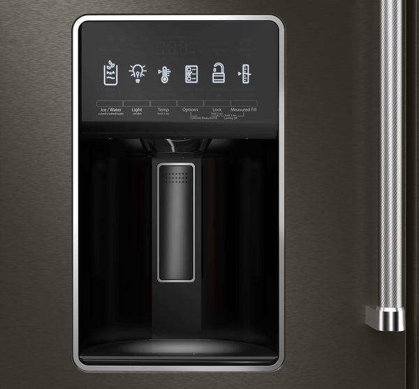 KitchenAid Standard-Depth 26.2-cu ft 4 -Door French Door Refrigerator with Water and Ice Dispenser ( Black Stainless )