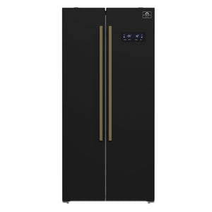FORNO Salerno Espresso 15.62-cu ft Counter-Depth Side-by-Side Refrigerator ( Black )