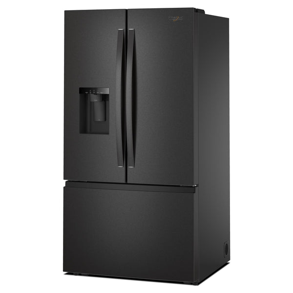 Whirlpool Standard-Depth 29.58-cu ft 3 -Door French Door Refrigerator with Dual Ice Maker with Water and Ice Dispenser ( Print Resist Black Stainless ) ENERGY STAR Certified