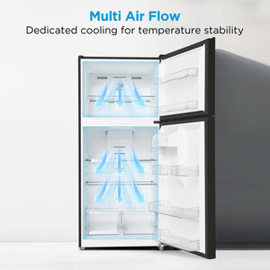 Midea Fingerprint Resistant 20.5-cu ft Top-Freezer Refrigerator ( Black ) Garage Ready ENERGY STAR Certified