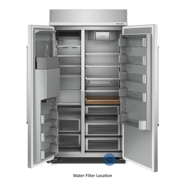 KitchenAid 29.4-cu ft Counter-Depth Side-by-Side Refrigerator Built-In with Ice Maker ,Water and Ice Dispenser ( Stainless Steel with PrintShield Finish ) ENERGY STAR Certified