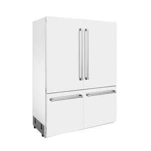 ZLINE KITCHEN & BATH Counter-Depth 32.2-cu ft 4 -Door Built-In French Door Refrigerator with Ice Maker with Water Dispenser ( Stainless Steel with White Matte Panels ) ENERGY STAR Certified