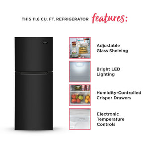 Frigidaire 11.6-cu ft Counter-Depth Top-Freezer Refrigerator ( Black ) Garage Ready ENERGY STAR Certified