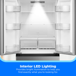 Midea Standard-Depth 18.4-cu ft 3 -Door French Door Refrigerator Optional (sold separately) ( Stainless Steel ) ENERGY STAR Certified