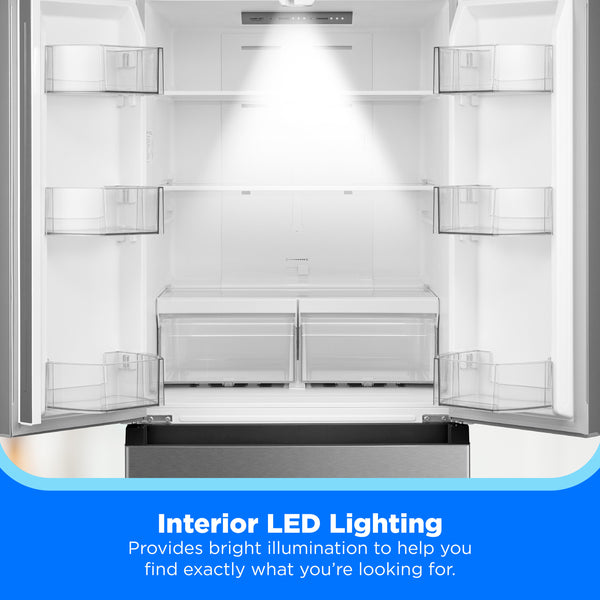 Midea Standard-Depth 18.4-cu ft 3 -Door French Door Refrigerator Optional (sold separately) ( Stainless Steel ) ENERGY STAR Certified