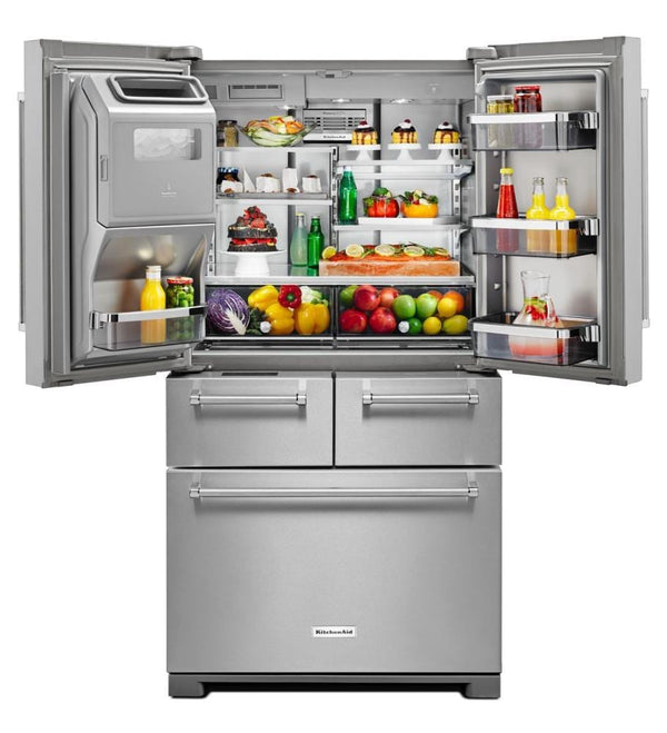 KitchenAid Standard-Depth 25.8-cu ft 5 -Door French Door Refrigerator with Ice Maker with Water and Ice Dispenser ( Stainless steel )