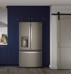 GE Standard-Depth 27.8-cu ft 3 -Door French Door Refrigerator with Ice Maker with Water and Ice Dispenser ( Slate ) ENERGY STAR Certified