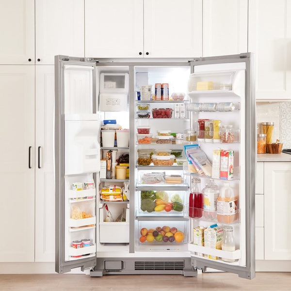 Whirlpool In Door Can Caddy 21.4-cu ft Side-by-Side Refrigerator with Ice Maker ,Water and Ice Dispenser ( Fingerprint Resistant Stainless Steel )