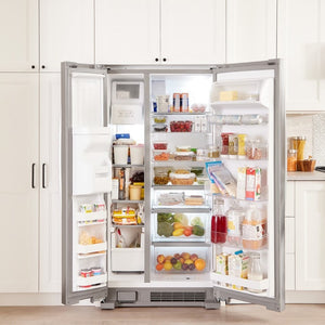Whirlpool In-Door Can Caddy 21.4-cu ft Side-by-Side Refrigerator with Ice Maker ,Water and Ice Dispenser ( Black )