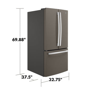 GE Standard-Depth 24.8-cu ft 3 -Door French Door Refrigerator with Ice Maker with Water Dispenser ( Slate ) ENERGY STAR Certified