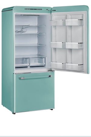 UNIQUE Classic Retro 17.7-cu ft Counter-Depth Bottom-Freezer Refrigerator with Ice Maker ( Ocean Mist Turquoise ) ENERGY STAR Certified