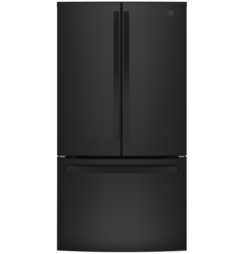 GE Standard-Depth 27-cu ft 3 -Door French Door Refrigerator with Ice Maker with Water Dispenser ( Black ) ENERGY STAR Certified