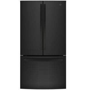 GE Standard-Depth 27-cu ft 3 -Door French Door Refrigerator with Ice Maker with Water Dispenser ( Black ) ENERGY STAR Certified