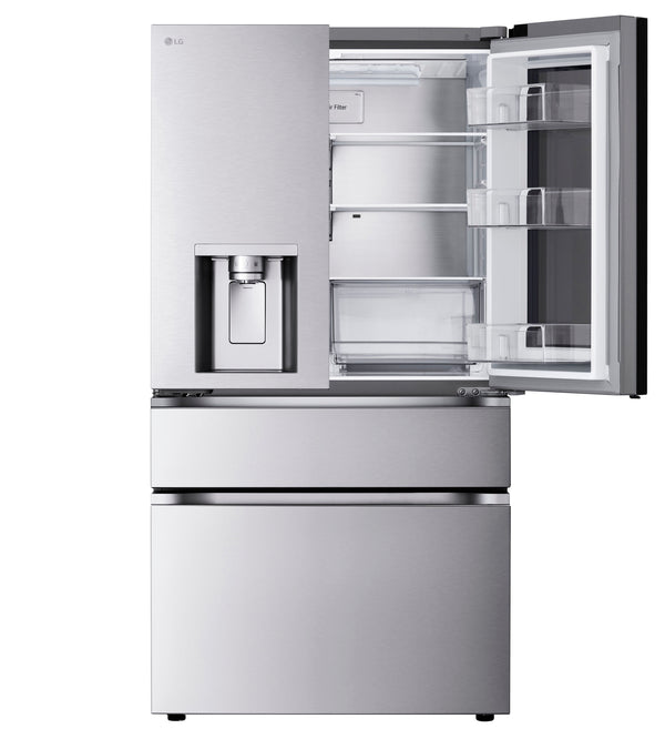 LG Standard-Depth InstaView MyColor 28.6-cu ft 4 -Door Smart Compatible French Door Refrigerator with Dual Ice Maker with Water and Ice Dispenser and Door within Door ( PrintProof Stainless Steel ) ENERGY STAR Certified