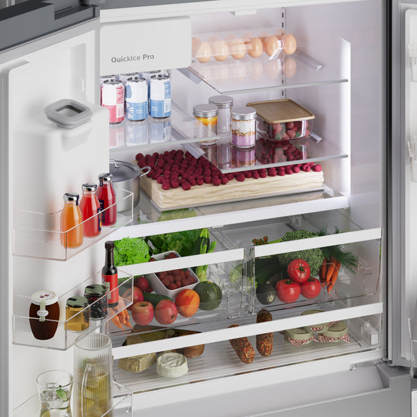 Bosch Fastest Ice Maker Standard-Depth 300 Series 26-cu ft 3 -Door Smart Compatible French Door Refrigerator with Ice Maker with Water and Ice Dispenser ( Stainless Steel ) ENERGY STAR Certified