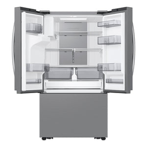 Samsung Counter-Depth Mega Capacity Family Hub 25-cu ft 3 -Door Smart Compatible French Door Refrigerator Triple with Water and Ice Dispenser ( Fingerprint Resistant Stainless Steel ) ENERGY STAR Certified