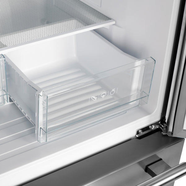 FORNO Standard-Depth 17.5-cu ft 3 -Door French Door Refrigerator with Ice Maker with Ice Dispenser ( Stainless Steel )