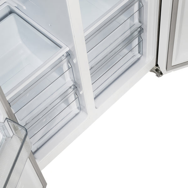 FORNO Salerno Espresso 15.62-cu ft Counter-Depth Side-by-Side Refrigerator ( White )