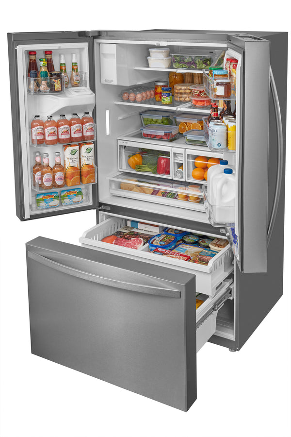 Kenmore Standard-Depth 28.6-cu ft 3 -Door French Door Refrigerator with Ice Maker with Water and Ice Dispenser ( Stainless steel ) ENERGY STAR Certified