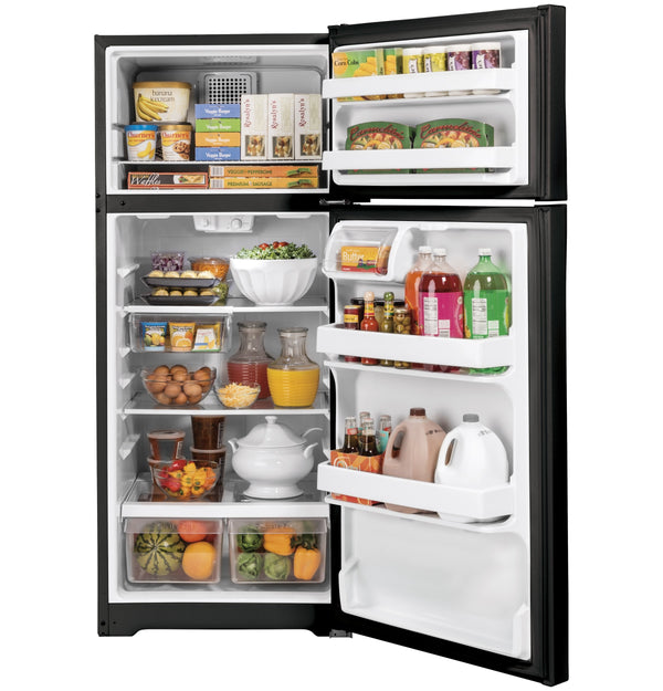 GE 16.6-cu ft Top-Freezer Refrigerator ( Black ) ENERGY STAR Certified