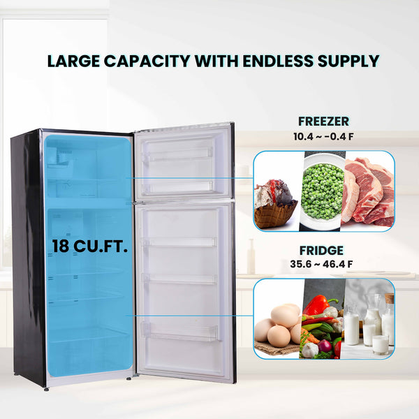 ConServ 18-cu ft Counter-Depth Top-Freezer Refrigerator with Ice Maker ( Black )