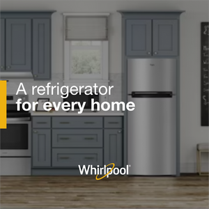 Whirlpool Flexible Storage Bin 17.6-cu ft Top-Freezer Refrigerator ( Monochromatic Stainless Steel )