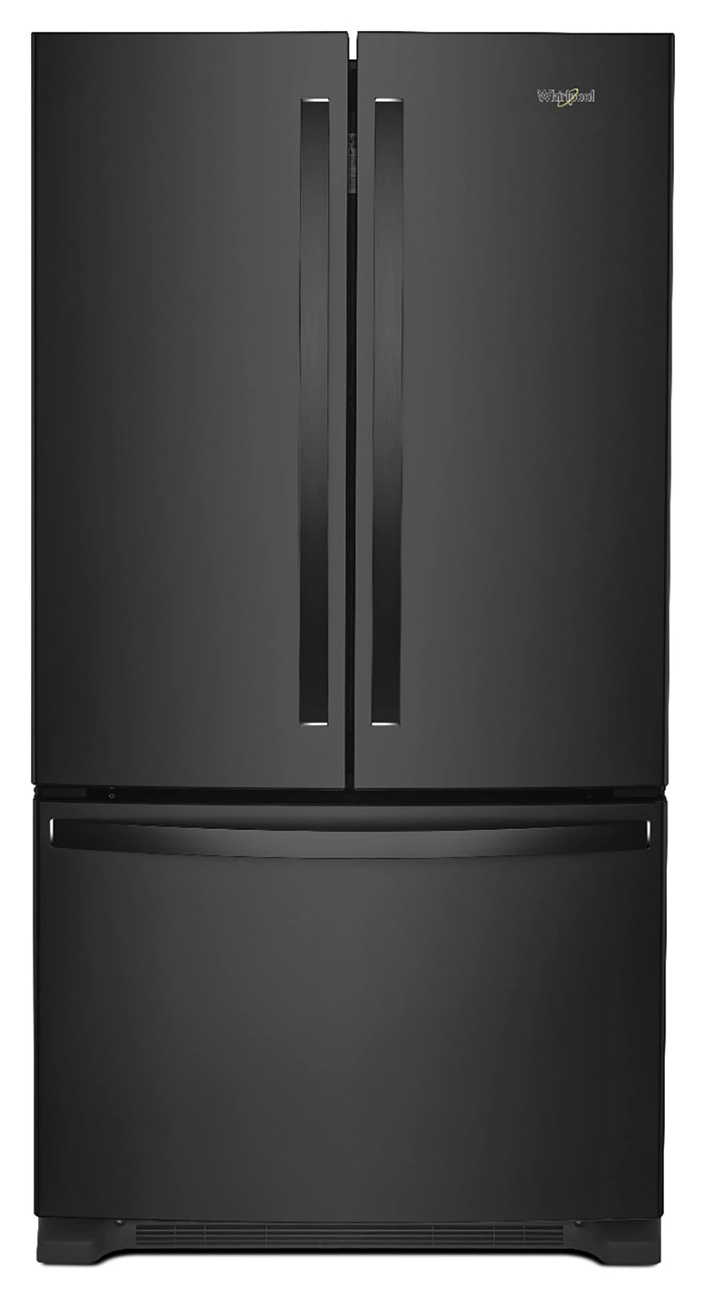 Whirlpool Standard-Depth 25.2-cu ft 3 -Door French Door Refrigerator with Ice Maker ( Black ) ENERGY STAR Certified