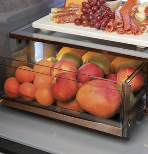 Cafe Standard-Depth Modern Glass 27.8-cu ft 4 -Door Smart Compatible French Door Refrigerator with Ice Maker with Water and Ice Dispenser ( Platinum Glass ) ENERGY STAR Certified