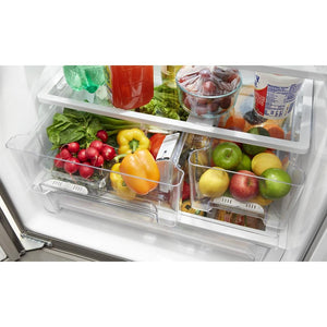 Whirlpool Standard-Depth 19.7-cu ft 3 -Door French Door Refrigerator with Ice Maker with Water Dispenser ( Fingerprint Resistant Stainless Steel )