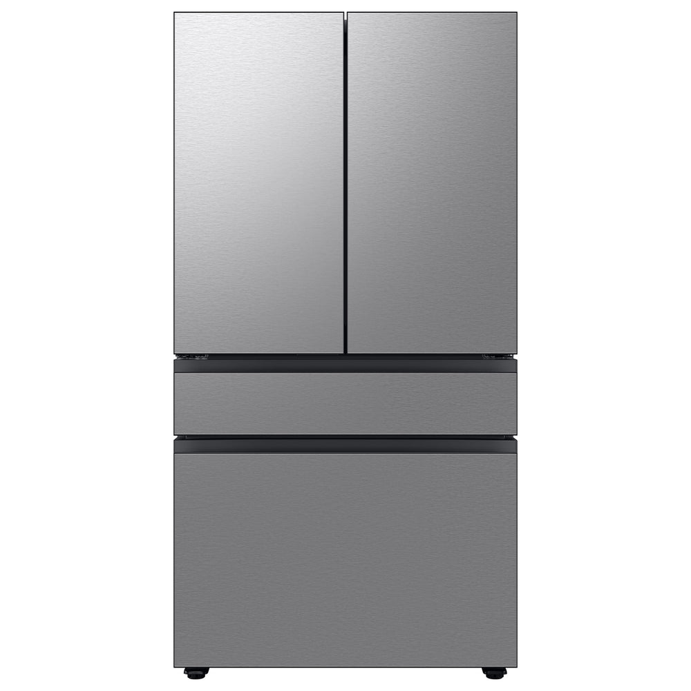 Samsung Bespoke Counter-Depth Inner Beverage Center 22.9-cu ft 4 -Door Smart Compatible French Door Refrigerator with Ice Maker with Water Dispenser ( Stainless Steel ) ENERGY STAR Certified