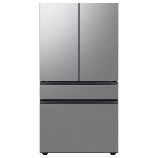 Samsung Bespoke Counter-Depth Inner Beverage Center 22.9-cu ft 4 -Door Smart Compatible French Door Refrigerator with Ice Maker with Water Dispenser ( Stainless Steel ) ENERGY STAR Certified