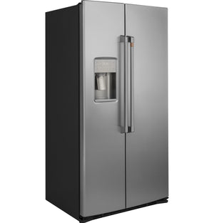 Cafe 21.9-cu ft Counter-Depth Side-by-Side Refrigerator with Ice Maker ,Water and Ice Dispenser ( Stainless Steel )