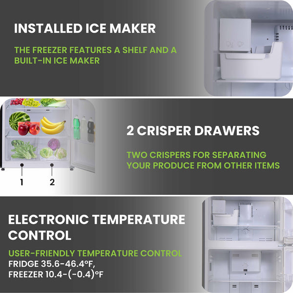 ConServ 18-cu ft Counter-Depth Top-Freezer Refrigerator with Ice Maker ( Black )