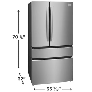 Frigidaire Gallery Counter-Depth 22.1-cu ft 4 -Door French Door Refrigerator with Ice Maker with Water Dispenser ( Fingerprint Resistant Stainless Steel ) ENERGY STAR Certified